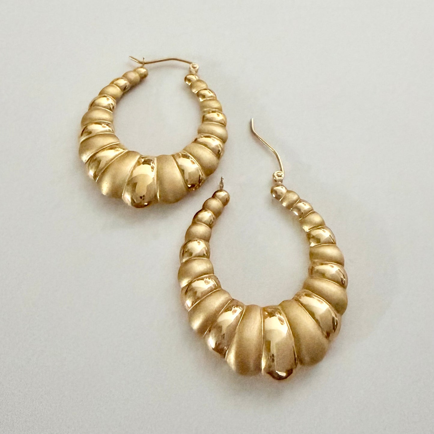 Sculpted Shrimp Hoop Earrings - 30 mm