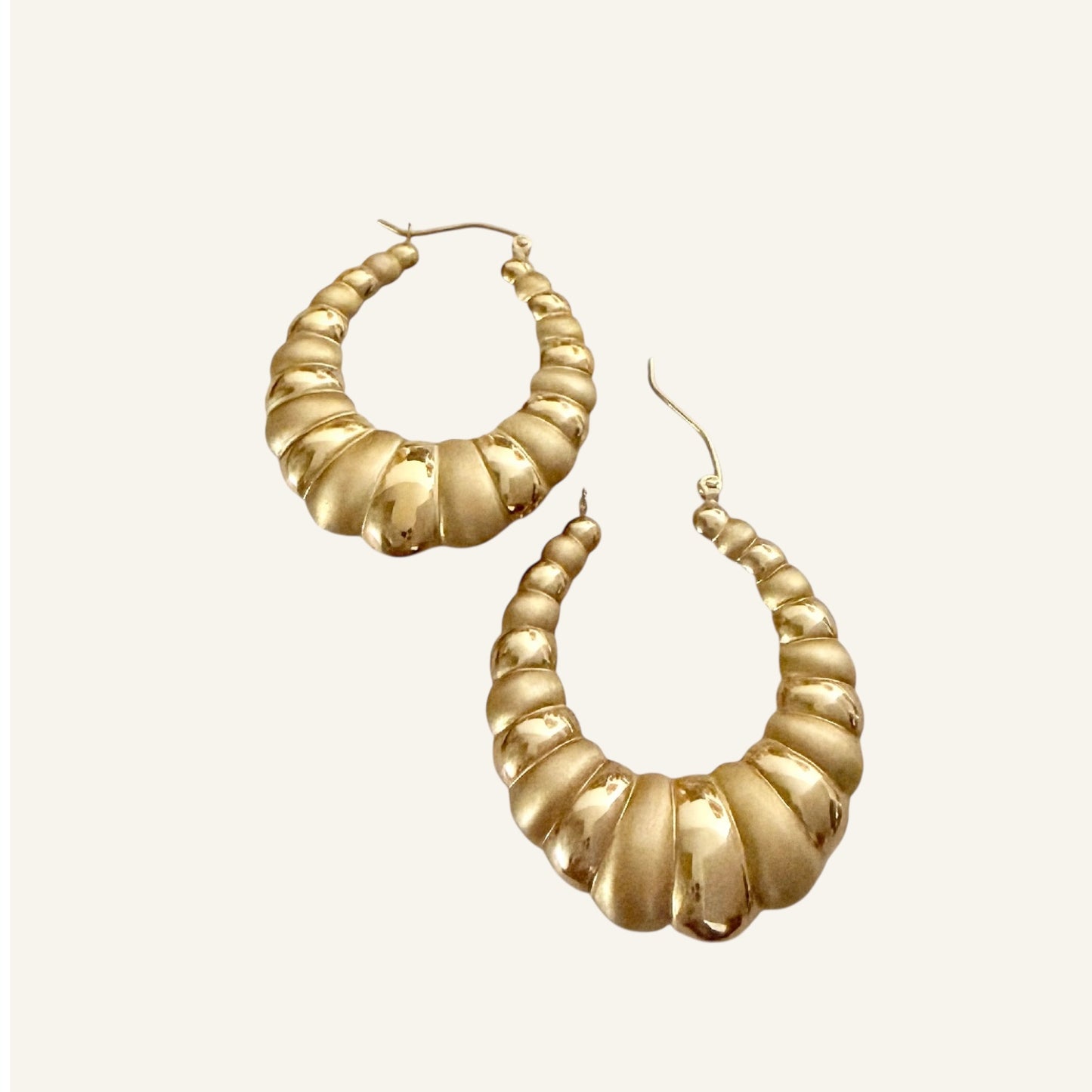 Sculpted Shrimp Hoop Earrings - 30 mm