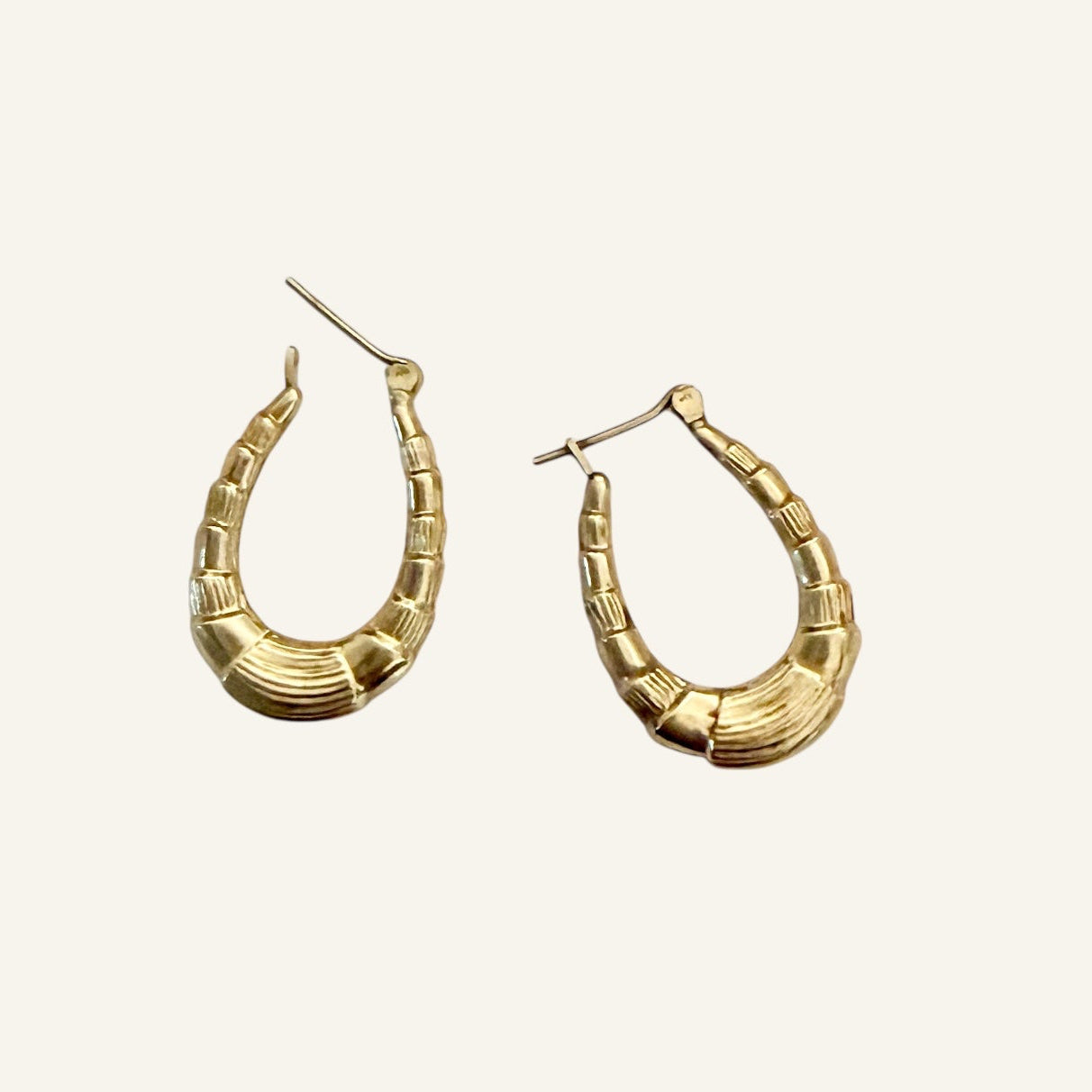 Textured Shrimp Hoop Earrings