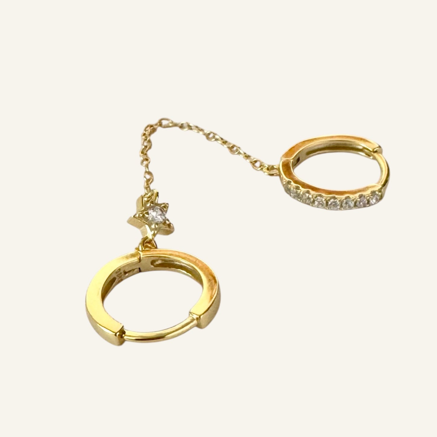 Celeste Star Chain Hoop Earrings