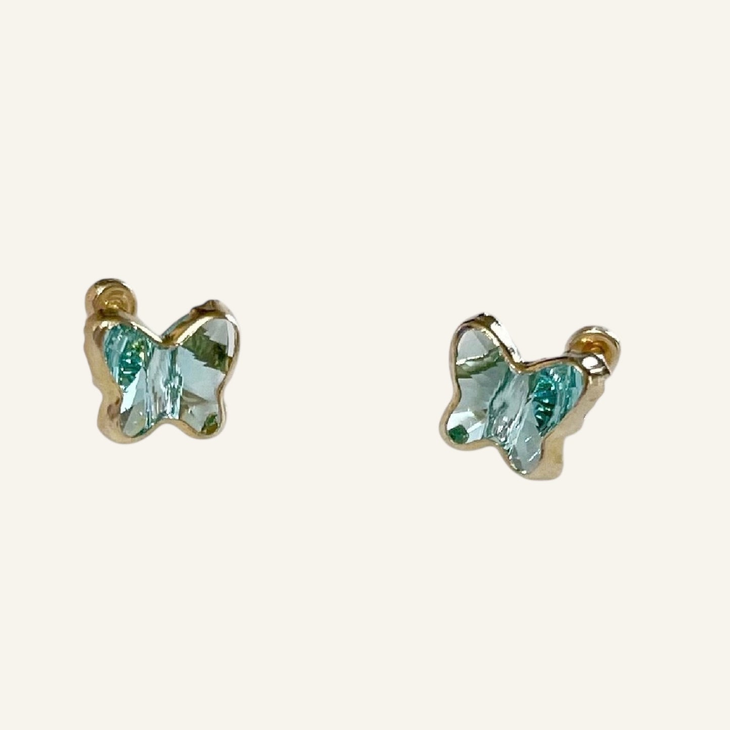 Aqua Butterfly Stud Earrings