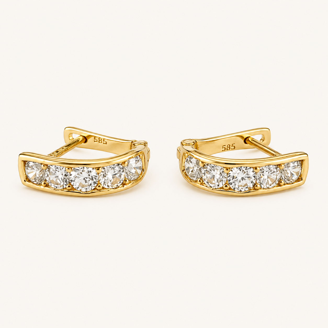 Curved Pavé Hug Earrings