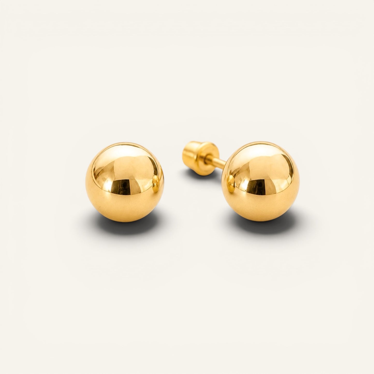 Gold Ball Stud Earrings