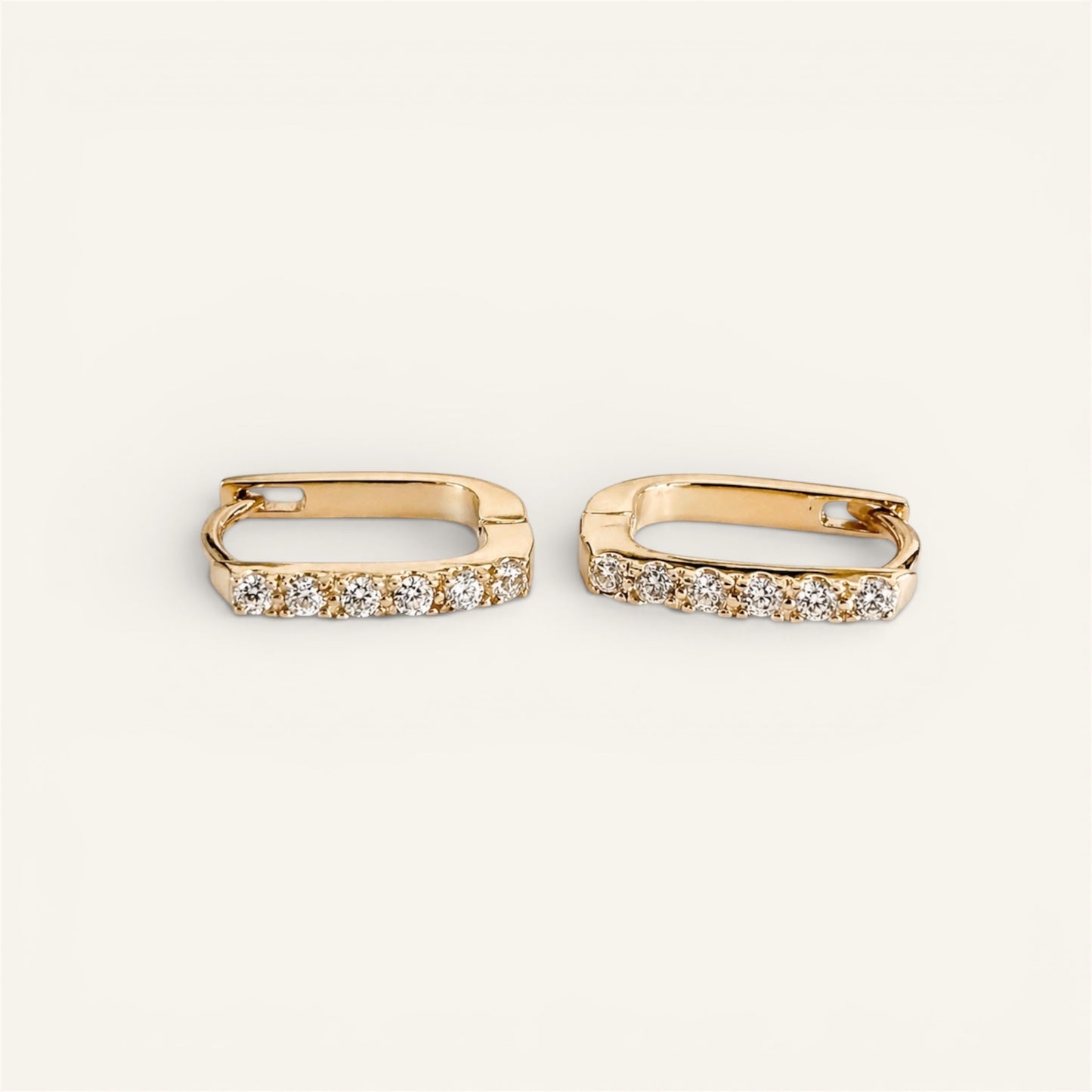 Pavé Bar Huggie Earrings
