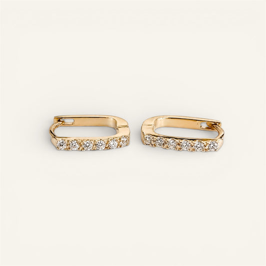 Pavé Bar Huggie Earrings