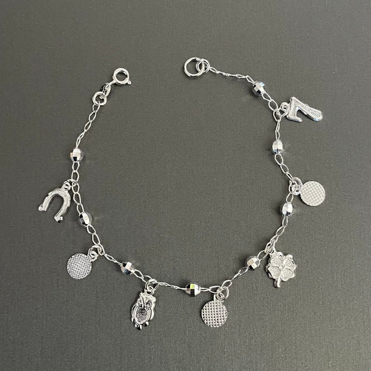 Bracelet Lucky Girl in Sterling Silver 7.25in.