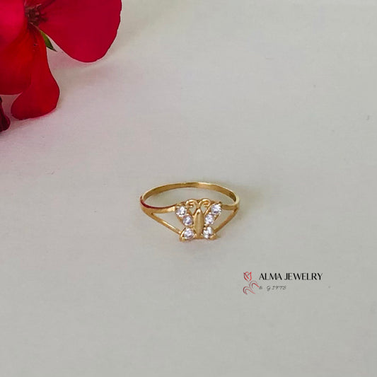 Baby girl butterfly 14K ring #4