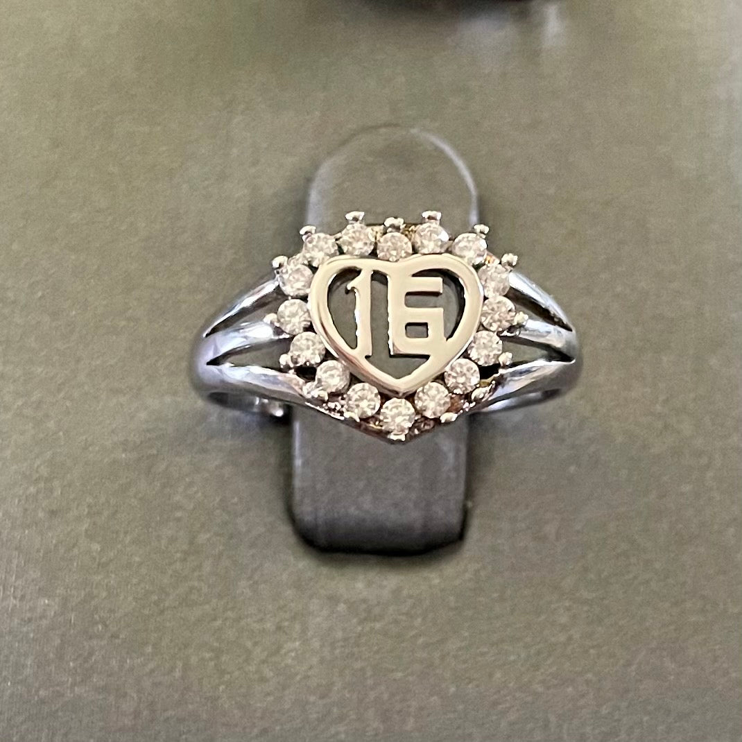 Sweet Sixteen Years Set Sterling Silver #6.5