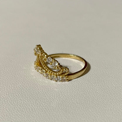 14K Gold ring princess crown  #7.