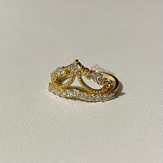 14K Gold ring princess crown  #7.