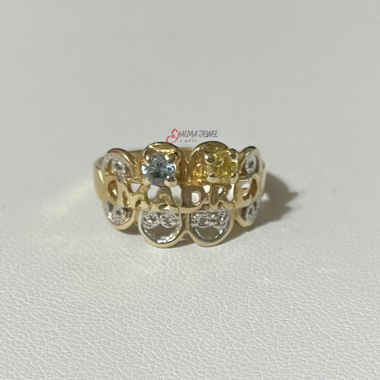 14K Gold ring, 2 stones #8