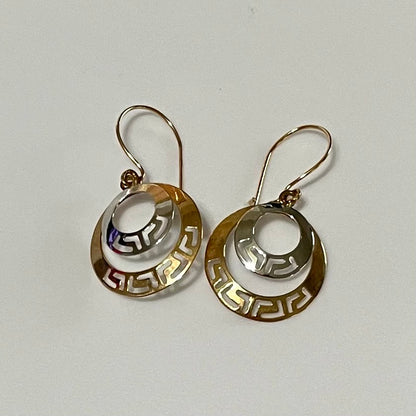 Greek key Circles Earring