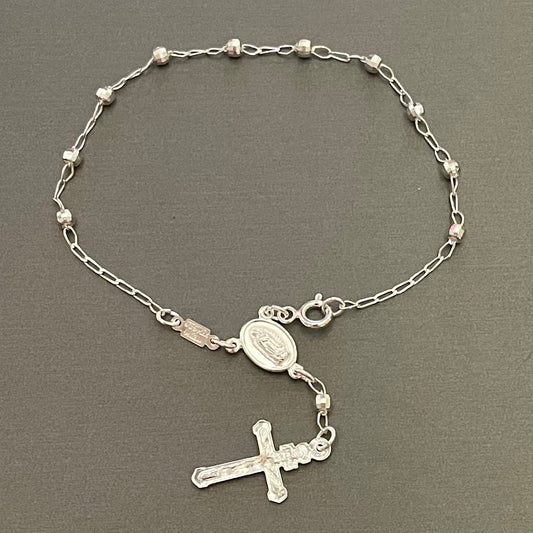 Bracelet Rosary in Sterling Silver 7.25in.
