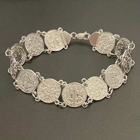 Coin Bracelet San Benito in Sterling Silver 7.25in.