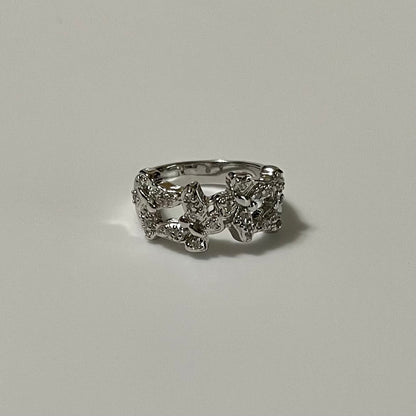 3-Butterflies Lady ring in Sterling Silver