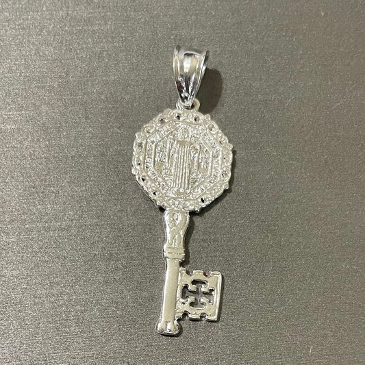 St. Benedict Charm Key, in .925 Sterling Silver