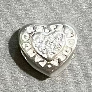 Surprise Heart Spacer Slide, in .925 Sterling Silver