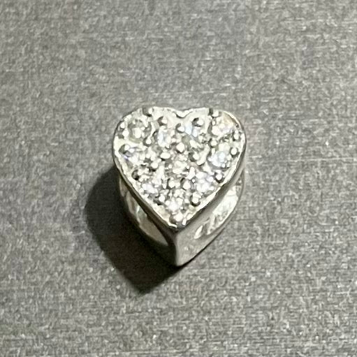Shiny Heart Spacer Slide, in .925 Sterling Silver