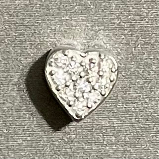 Shiny Heart Spacer Slide, in .925 Sterling Silver