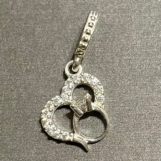 Ring in Heart Charm .925 Sterling Silver