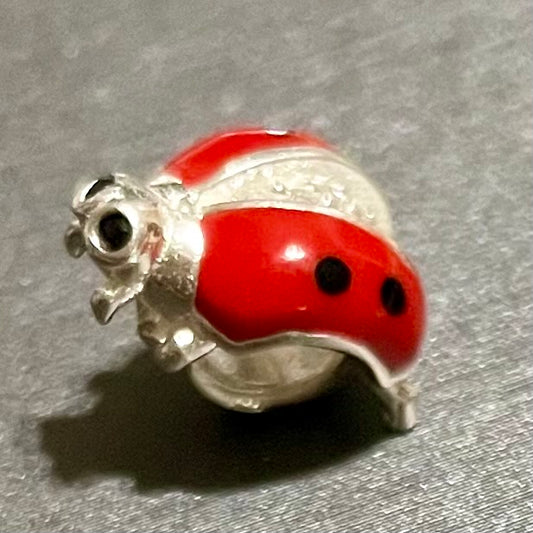 Lady Bug Slide Spacer .925 Sterling Silver