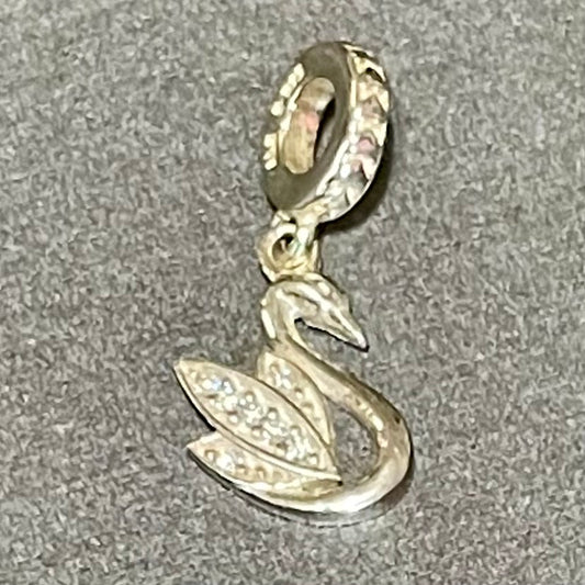 Swan Charm, in .925 Sterling Silver