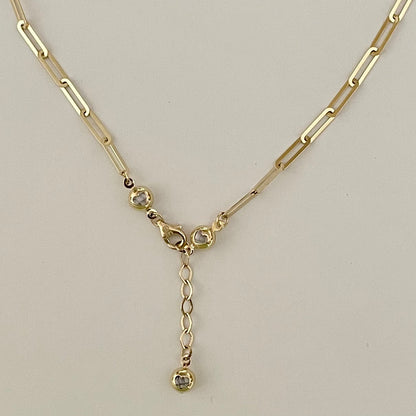 14K Gold Paperclip Necklace 2.9mm