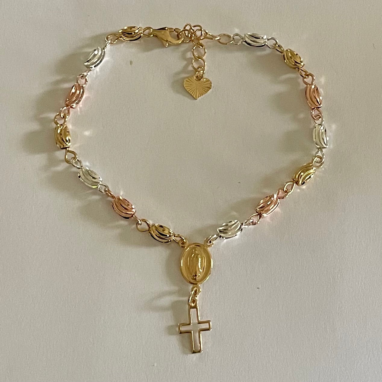 18K Gold Plated Rosary Adjustable Bracelet