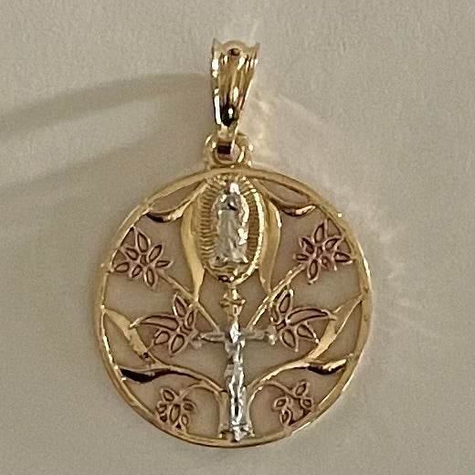 Tree of Life tricolor pendant, 18K Gold Plated  1.5-in