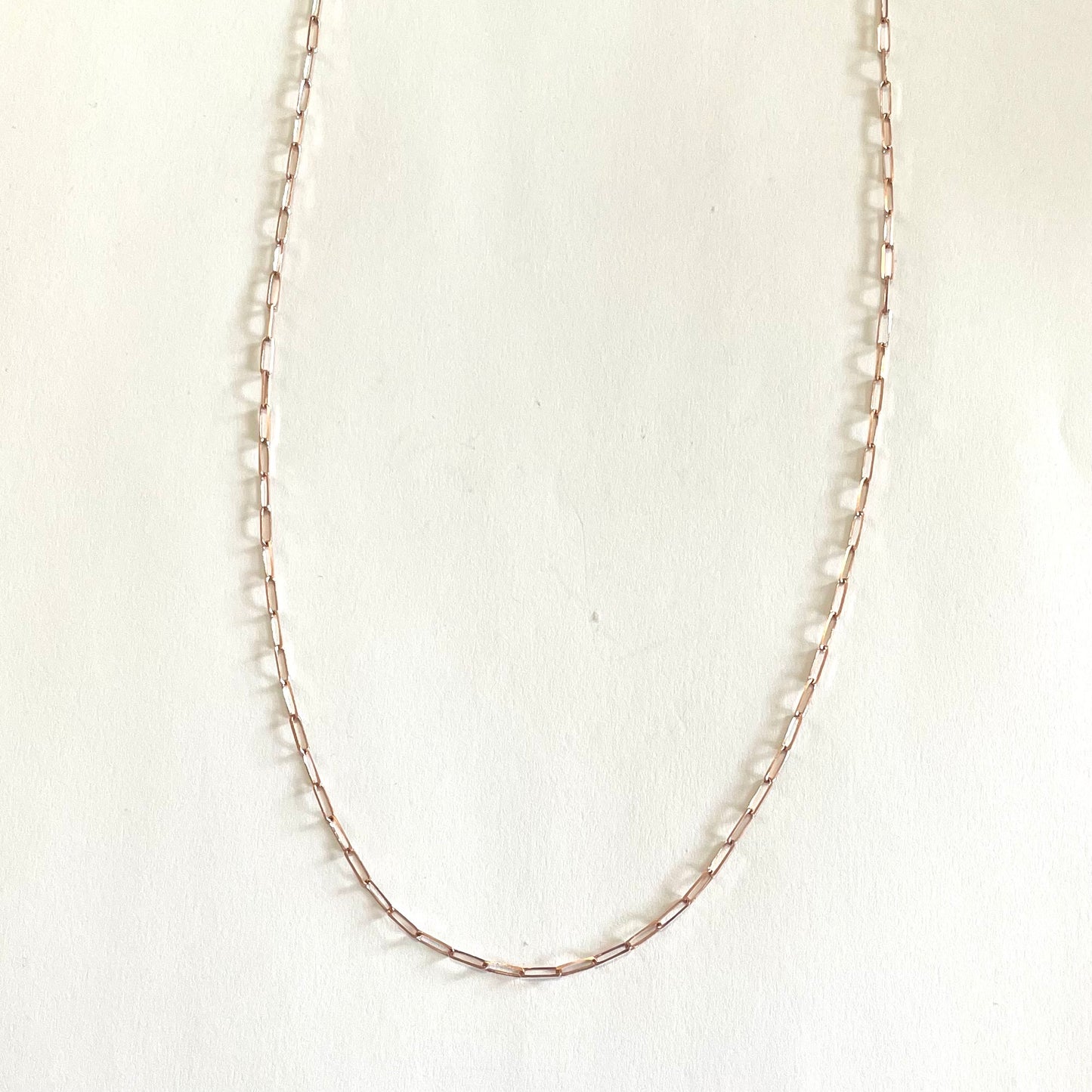14K Rose Gold Paperclip Chain