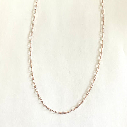14K Rose Gold Paperclip Chain