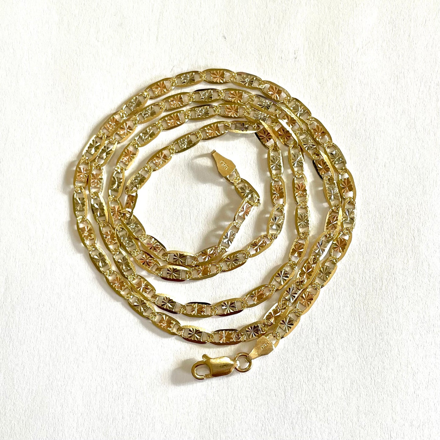 14K 3-toned Gold Valentino Chain 3.3mm