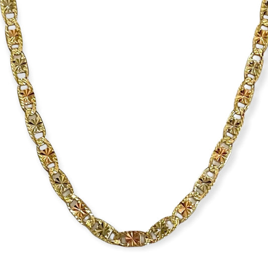 14K 3-toned Gold Valentino Chain 4.2mm