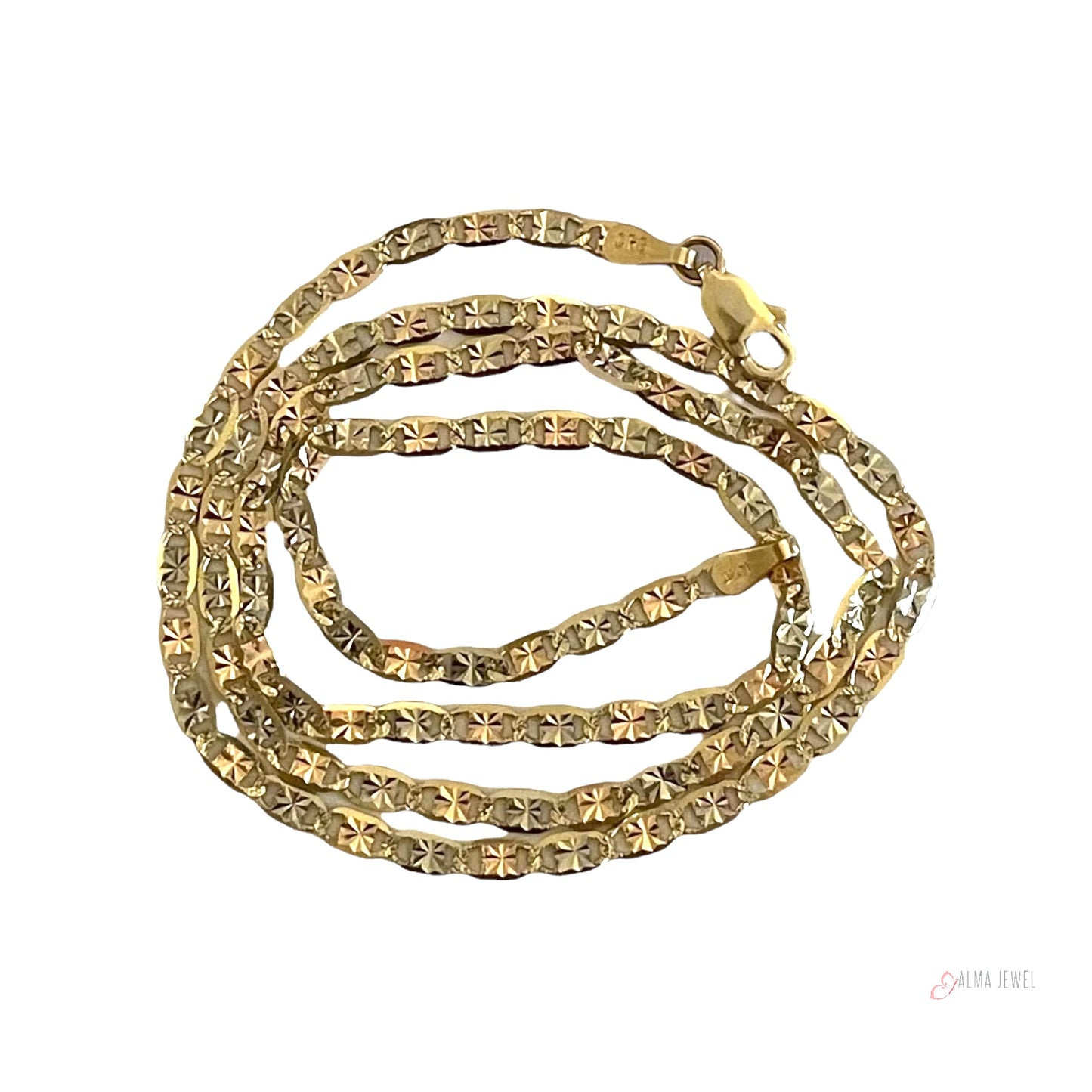 14K 3-toned Gold Valentino Chain 1.8mm