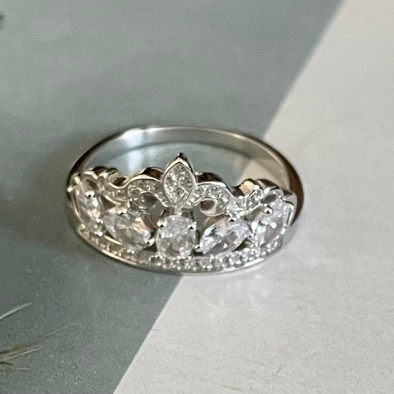 .925 Sterling Silver Tiara Ring