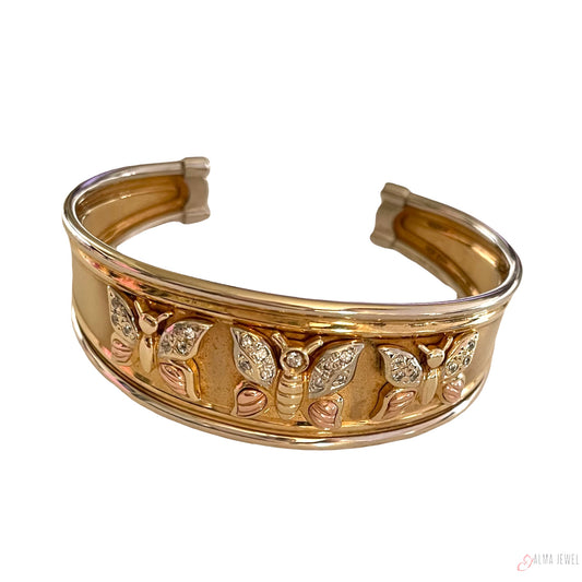 14K Butterfly Bangle