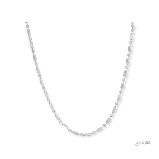 Silver Bead-bar Chain