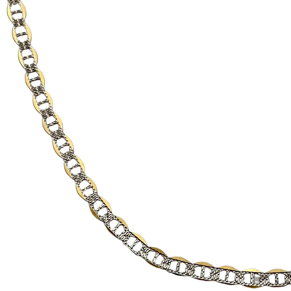 14K 2-Tones Gold Mariner Chain 4.4mm