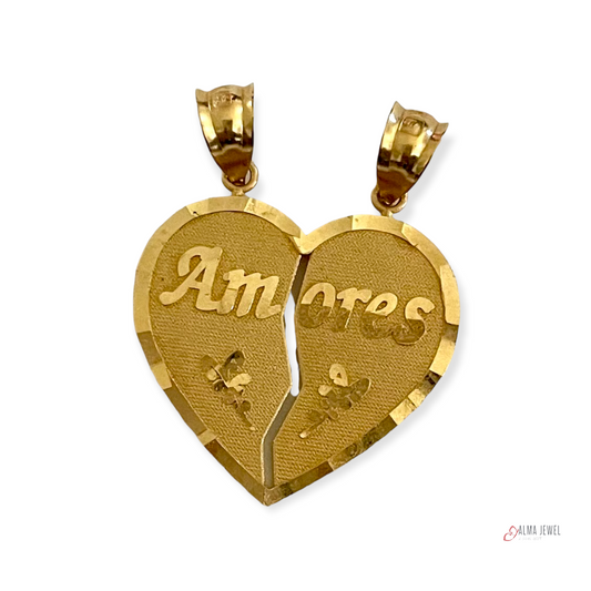 14K Gold Broken Heart pendant
