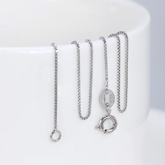 Rhodium on Silver Box Chain