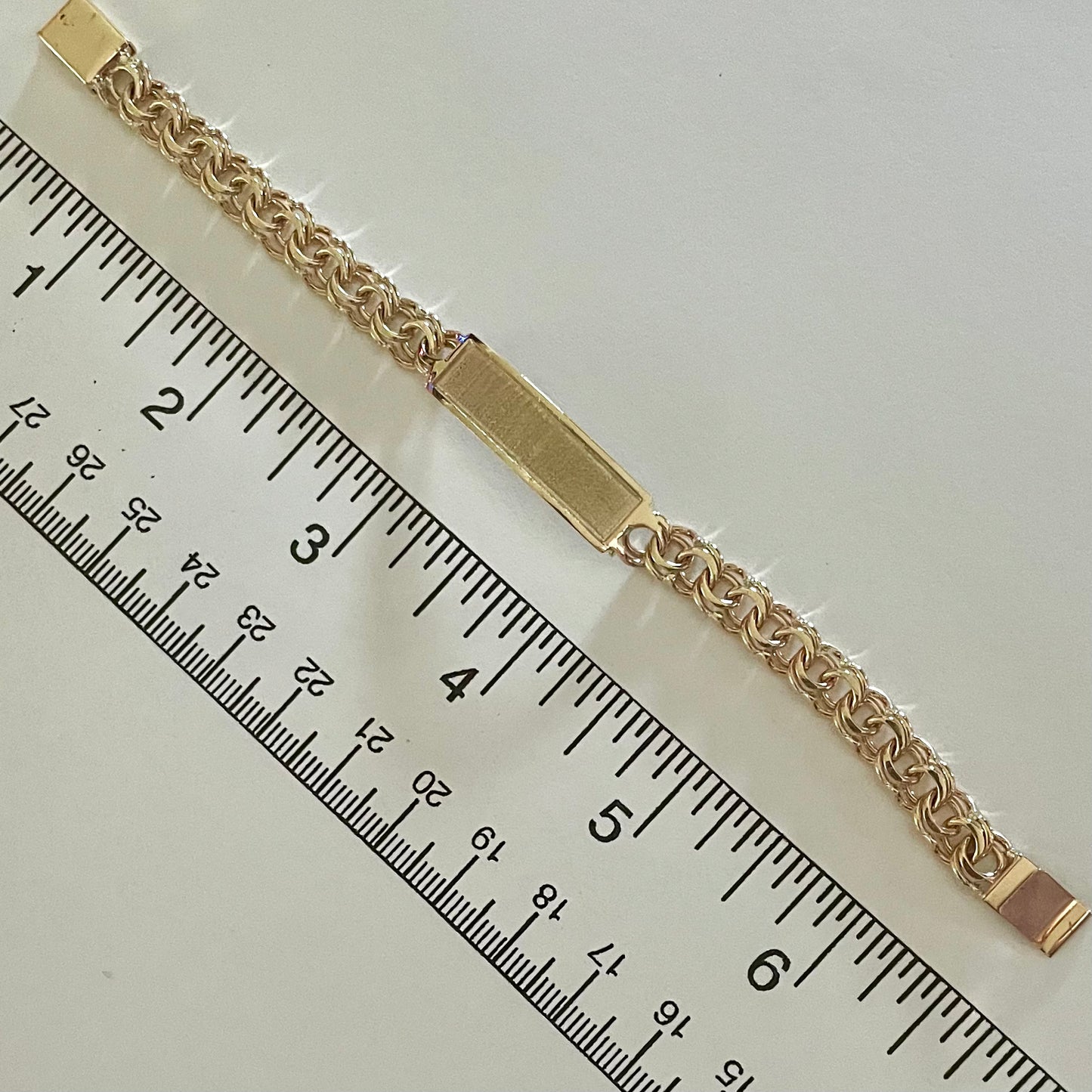 10K Gold Id Bracelet Chino link