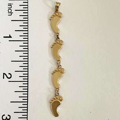 14K Gold 4 feet pendant