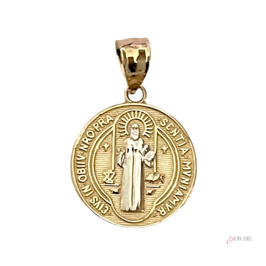 14K 2-tone Gold St. Benedict pendant