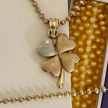 14K Gold 4-Leaf Clover pendant