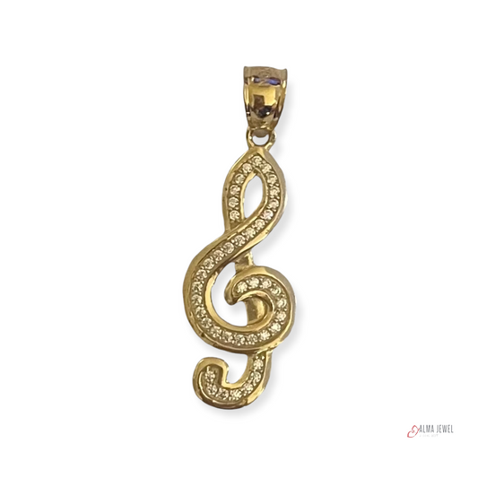 Musical Note pendant 10K Gold