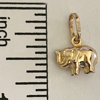 14K Gold Elephant pendant