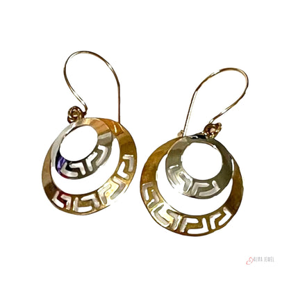 Greek key Circles Earring