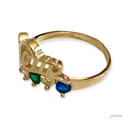 14K Gold Lady ring Mom  #9