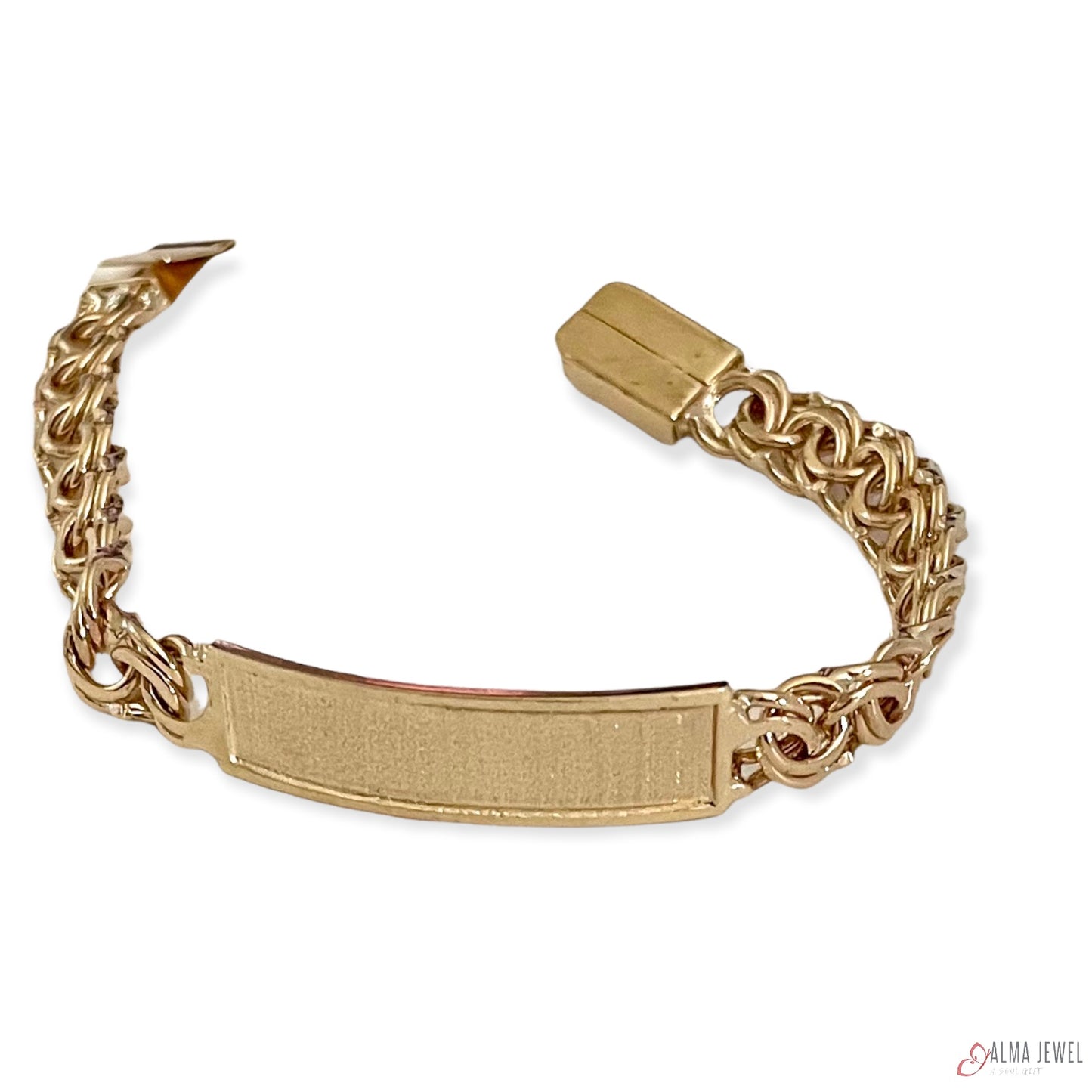 10K Gold Id Bracelet Chino link