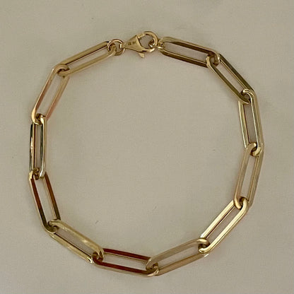 14K Gold Paperclip Bracelet
